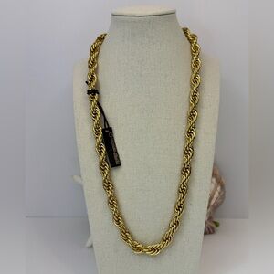 Anthony Jacobs Stainless Steel Gold Rope Chain Necklace 24”